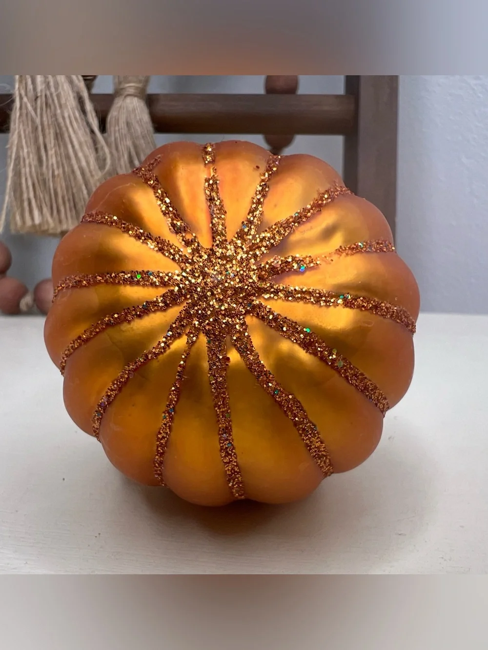 Brand New-Old World Thanksgiving Pumpkin Glass Blown Ornament